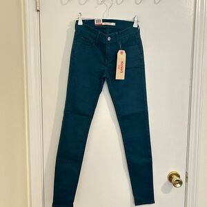 NWT Levi's Teal Super Skinny Jeans size 25